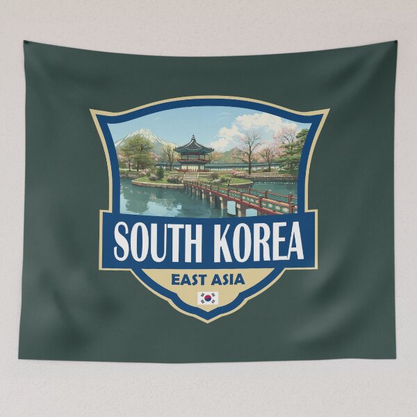 Item preview, South Korea Illustration Retro Badge designed and sold by KrisSidDesigns.