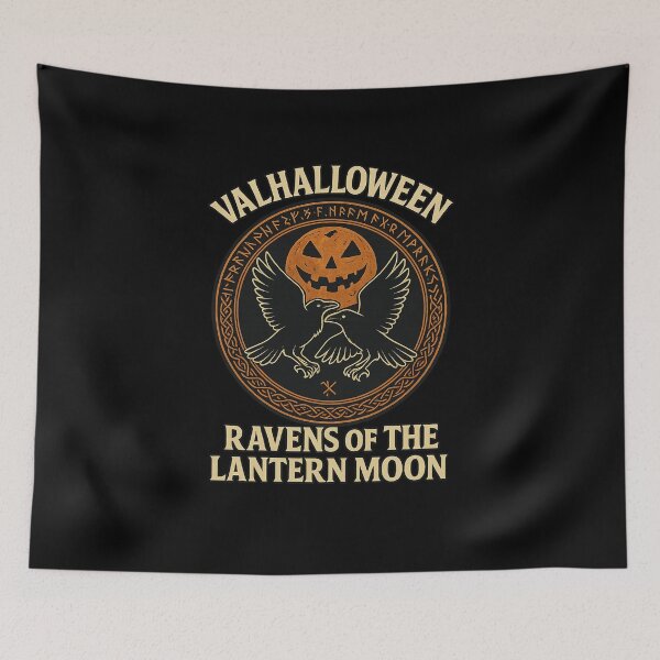 Item preview, Valhalloween Ravens of the Lantern Moon Norse Pumpkin designed and sold by Mythborn Saga.