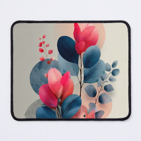 Item preview, Minimal Blue and Pink Botanical Illustration | Serene Abstract Art designed and sold by SlowRegardArt.