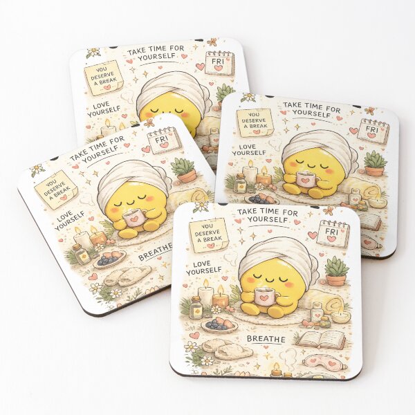 Item preview, Cute Kawaii Yellow Blob: Self-Care Spa Day. designed and sold by CraftMuse19.