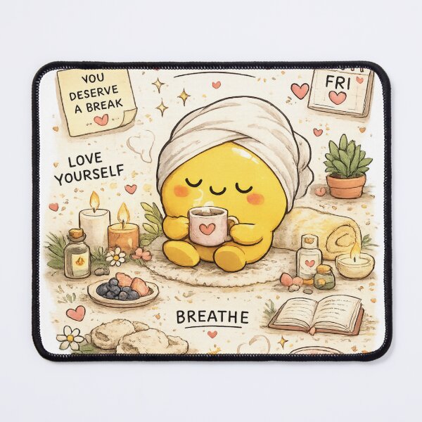 Item preview, Cute Kawaii Yellow Blob: Self-Care Spa Day. designed and sold by CraftMuse19.