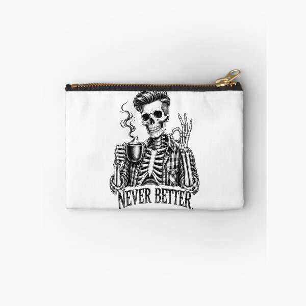 Item preview, Never Better Skeleton Coffee Graphic-Gothic Vintage Skull  designed and sold by DariusZD.