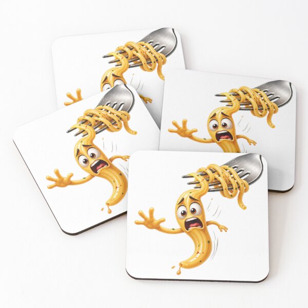 Item preview, Funny Cartoon Noodle Screaming on Fork designed and sold by jgvisualarts.