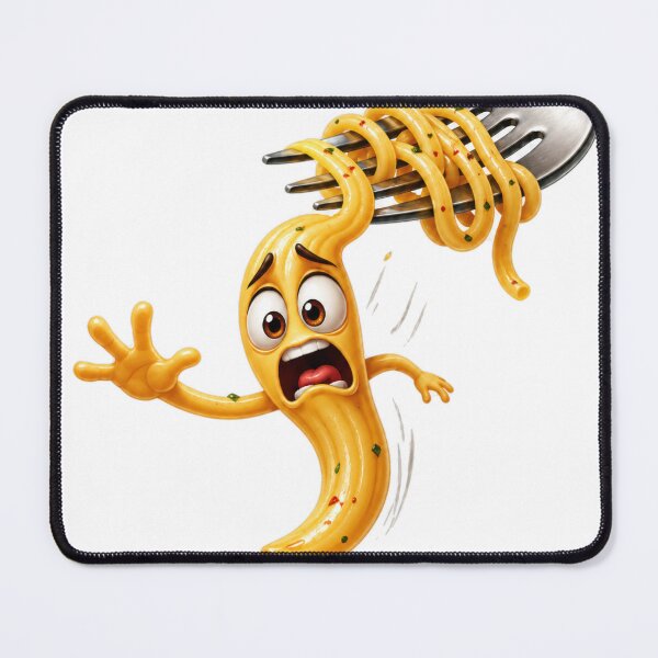 Item preview, Funny Cartoon Noodle Screaming on Fork designed and sold by jgvisualarts.