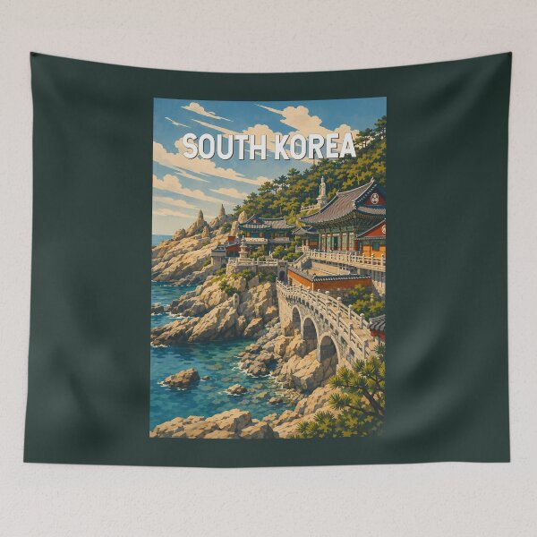 Item preview, South Korea Illustration Travel Art Vintage designed and sold by KrisSidDesigns.