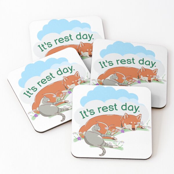 Item preview, Shiba inu and cat resting designed and sold by KASARO.