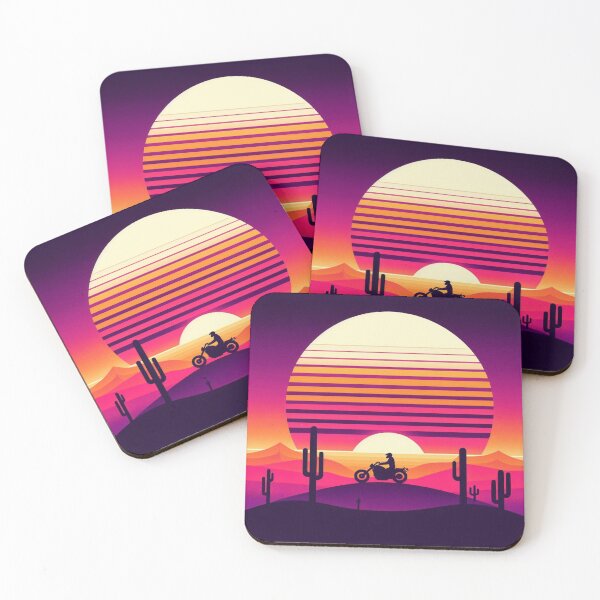 Item preview, Desert Sunset Rider – Retro Vaporwave Art designed and sold by Dogandesighn.