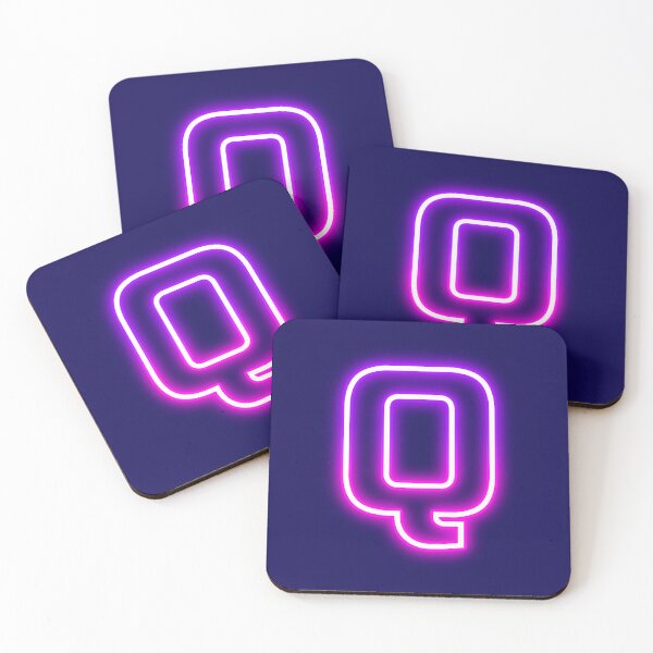 Item preview, Letter Q Neon Pink Purple Glow - Retro Futuristic Monogram Initial designed and sold by SolutionsArt.