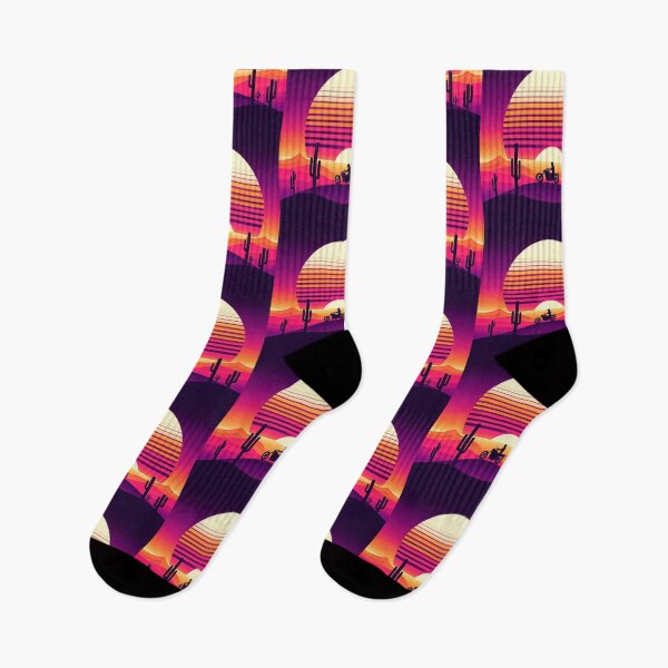 Item preview, Desert Sunset Rider – Retro Vaporwave Art designed and sold by Dogandesighn.