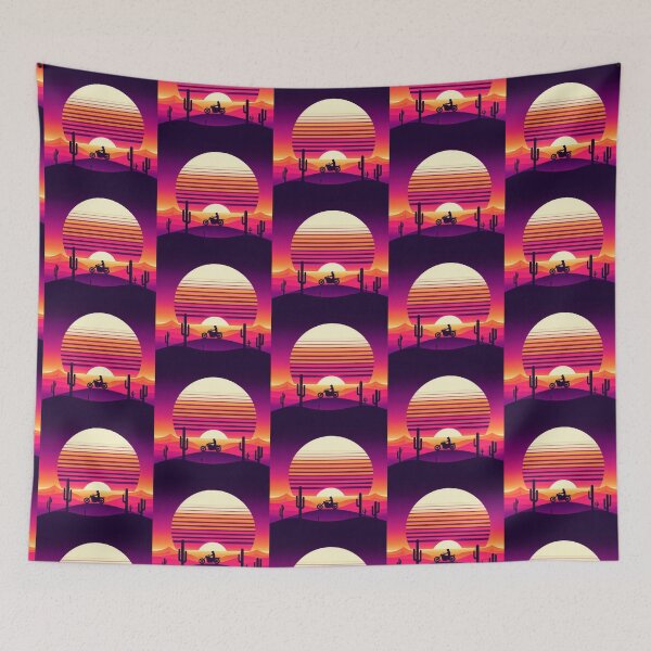 Item preview, Desert Sunset Rider – Retro Vaporwave Art designed and sold by Dogandesighn.