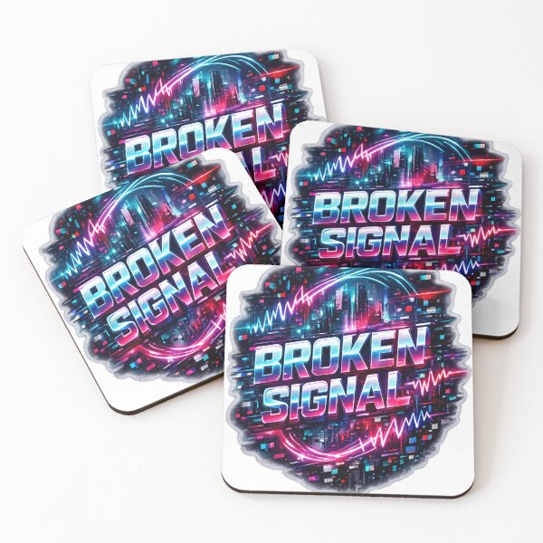Item preview, BROKEN SIGNAL Cyberpunk Glitch Sticker | Futuristic Neon Streetwear Aesthetic Design designed and sold by Kannada Ink Studio.
