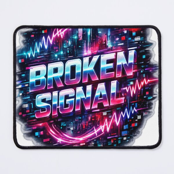 Item preview, BROKEN SIGNAL Cyberpunk Glitch Sticker | Futuristic Neon Streetwear Aesthetic Design designed and sold by Kannada Ink Studio.
