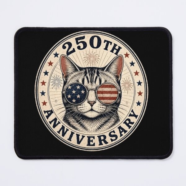 Item preview, Funny Patriotic Cat, 250th Anniversary America USA Flag Sunglasses Cat designed and sold by To101ARt.