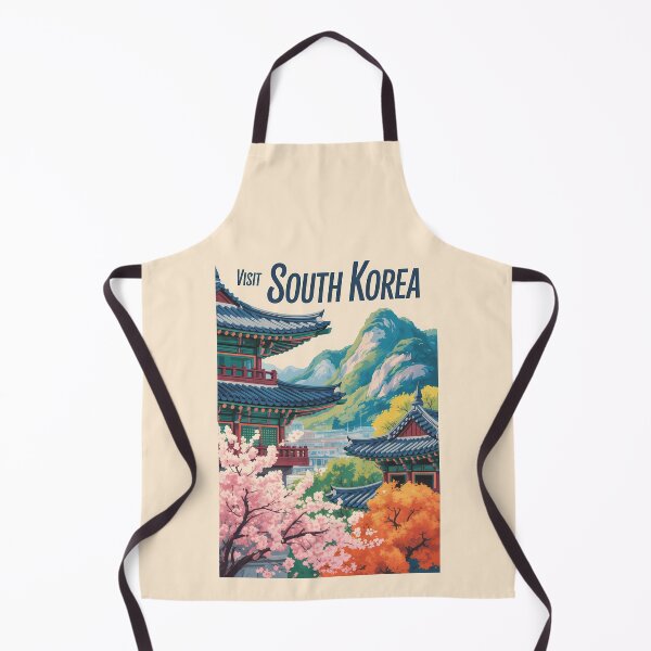 Item preview, South Korea Landscape Illustration Travel Art Vintage designed and sold by KrisSidDesigns.