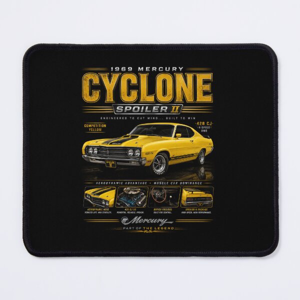 Item preview, 1969 Mercury Cyclone Spoiler II Classic Muscle Car Vintage Yellow Art designed and sold by TheArtOfCar.