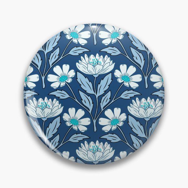 Item preview, Wildflower bouquet floral pattern in blue designed and sold by Jennifer Ladd.