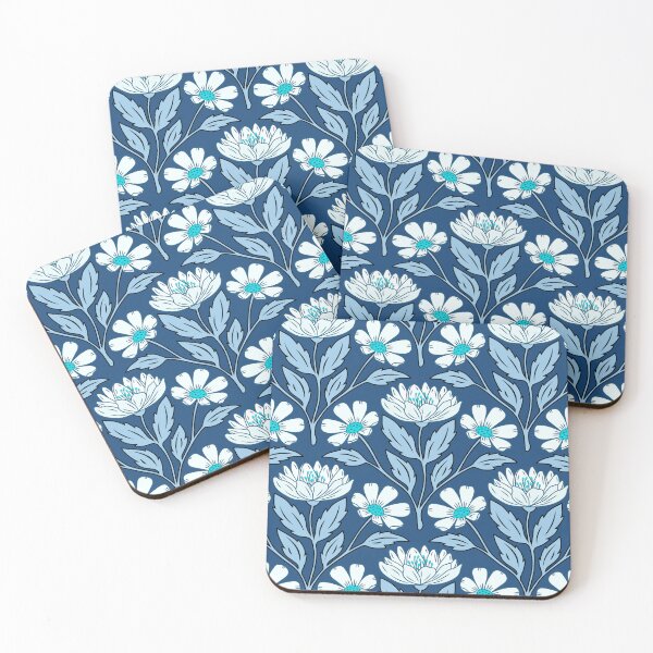 Item preview, Wildflower bouquet floral pattern in blue designed and sold by Jennifer Ladd.