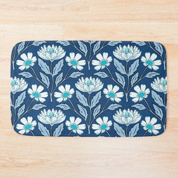 Item preview, Wildflower bouquet floral pattern in blue designed and sold by Jennifer Ladd.