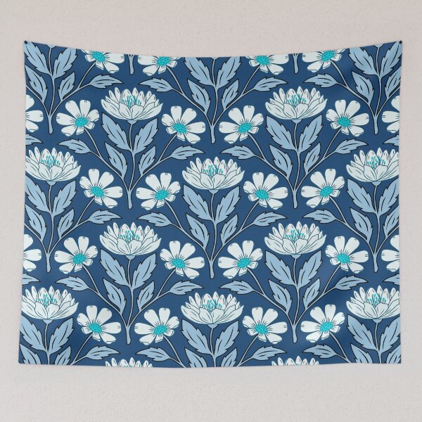 Item preview, Wildflower bouquet floral pattern in blue designed and sold by Jennifer Ladd.