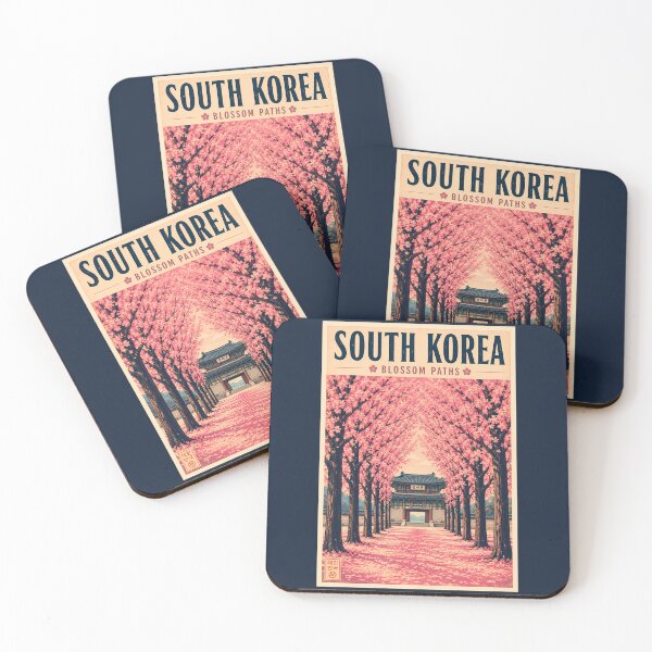 Item preview, South Korea Cherry Blossom Illustration Travel Art Vintage designed and sold by KrisSidDesigns.