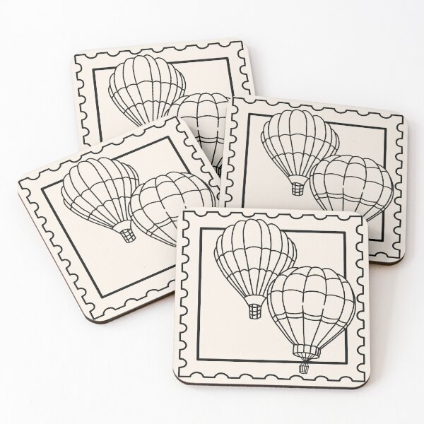 Item preview, Vintage Hot Air Balloon Postage Stamp - Retro Adventure Art designed and sold by AliAltinelArt.
