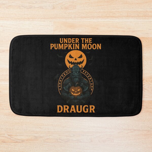 Item preview, Draugr Under the Pumpkin Moon Viking Zombie Halloween designed and sold by Mythborn Saga.