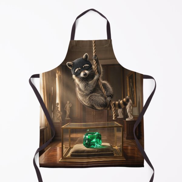 Item preview, Raccoon Cat Burglar Pulls Off Emerald Heist designed and sold by Tridentulus.