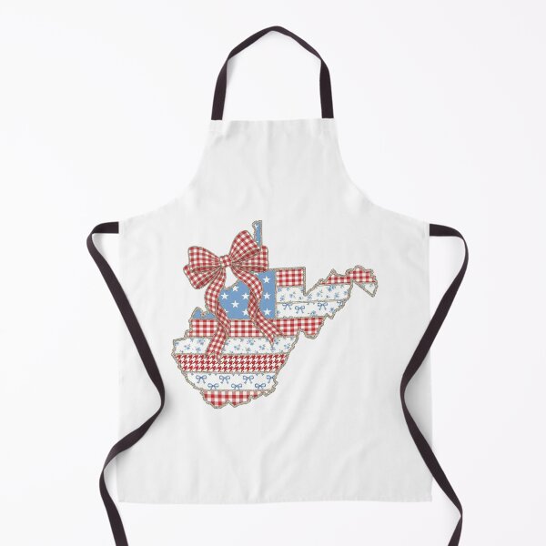Item preview, Cute Patriotic West Virginia Map with Red Gingham Bow designed and sold by Paper Drip.