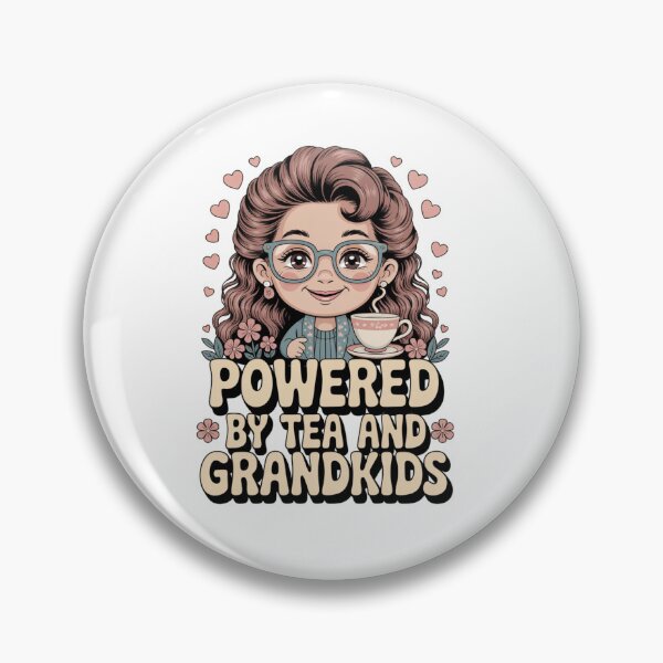 Item preview, Powered by Tea and Grandkids Cute Grandma Design | Funny Nana Coffee Lover Gift | Cozy Grandmother Illustration designed and sold by HOODYBUDSTYLES.