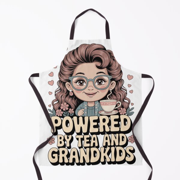 Item preview, Powered by Tea and Grandkids Cute Grandma Design | Funny Nana Coffee Lover Gift | Cozy Grandmother Illustration designed and sold by HOODYBUDSTYLES.