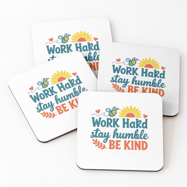 Item preview, Work Hard Stay Humble Be Kind — Retro Inspirational Quote with Bee and Sunflower designed and sold by Colorful-Garden.