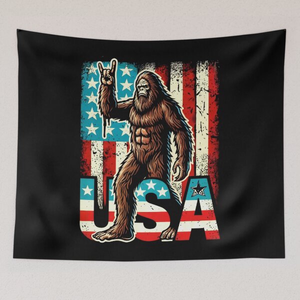Item preview, American Flag Sasquatch designed and sold by SiarheiYur.