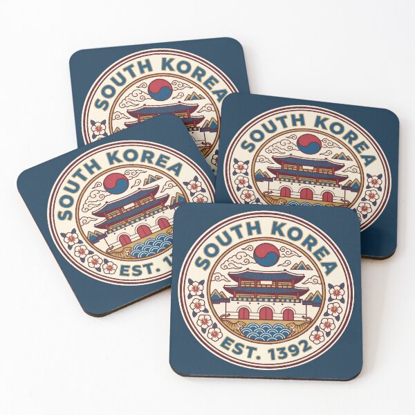 Item preview, South Korea Illustration Travel Art Badge designed and sold by KrisSidDesigns.