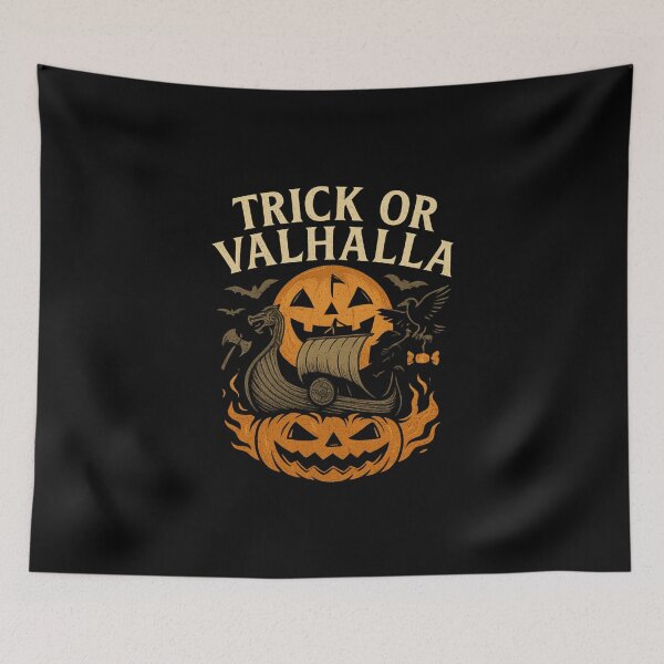 Item preview, Trick or Valhalla Viking Longship Halloween Pumpkin designed and sold by Mythborn Saga.