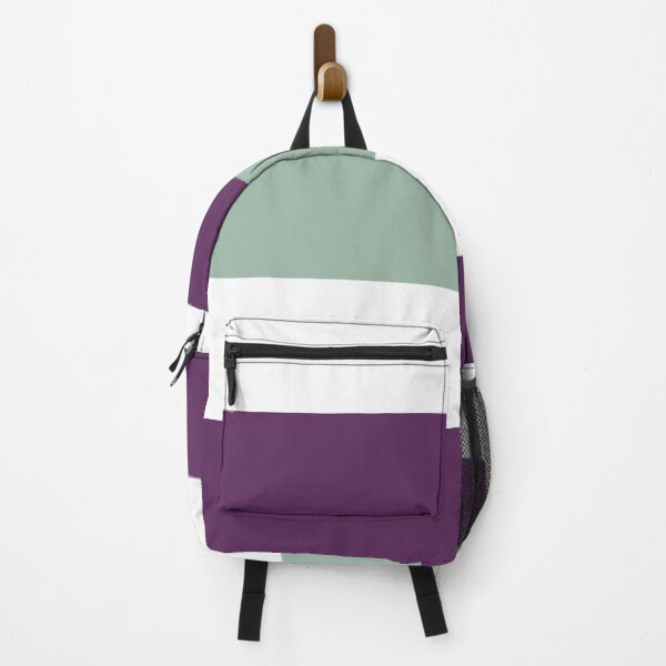 Item preview, 3 Three AUBERGINE PURPLE, MUTED GREEN and WHITE Horizontal STRIPES designed and sold by RachelMacht.