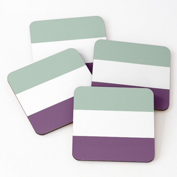 Item preview, 3 Three AUBERGINE PURPLE, MUTED GREEN and WHITE Horizontal STRIPES designed and sold by RachelMacht.