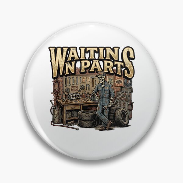 Item preview, waiting on parts mechanic skull art designed and sold by ArtDesignTp.