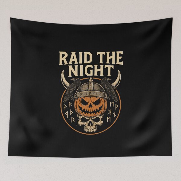 Item preview, Raid the Night Viking Pumpkin Skull Runic Helmet designed and sold by Mythborn Saga.