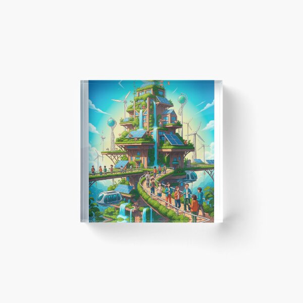 Item preview, Solarpunk Utopian Eco City Art of a Sustainable Future designed and sold by SholoStudio.