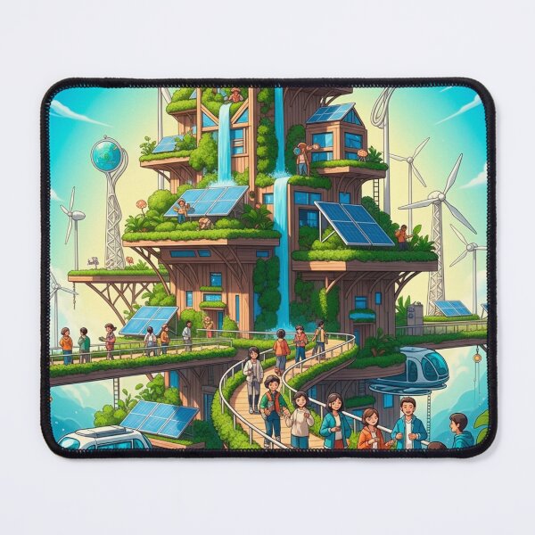 Item preview, Solarpunk Utopian Eco City Art of a Sustainable Future designed and sold by SholoStudio.