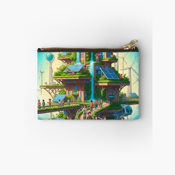 Item preview, Solarpunk Utopian Eco City Art of a Sustainable Future designed and sold by SholoStudio.