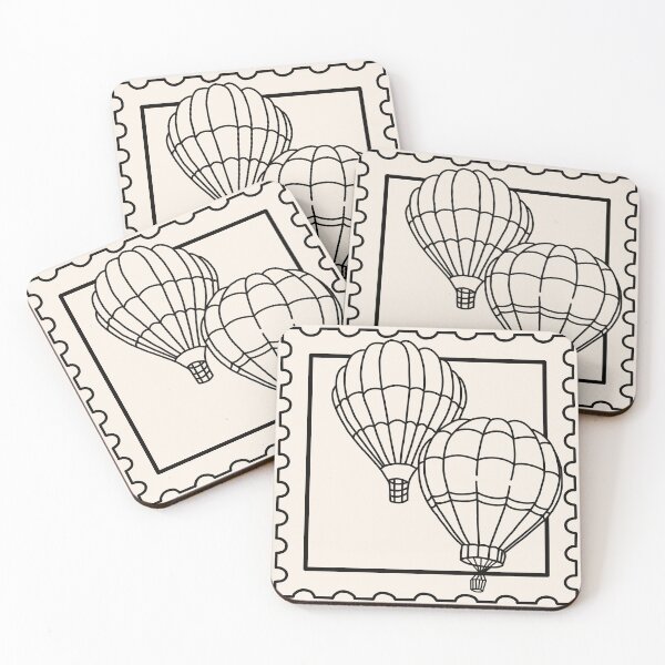 Item preview, Retro Aeronautic Postage Stamp - Antique Balloon Adventure Art designed and sold by AliAltinelArt.