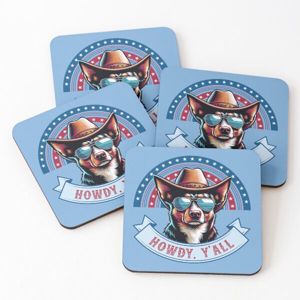 Item preview, Howdy Y’all Cowboy Dog Design | Patriotic Country Western Dog Art designed and sold by Sachie's Studio.