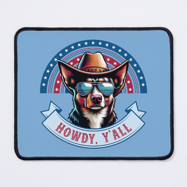 Item preview, Howdy Y’all Cowboy Dog Design | Patriotic Country Western Dog Art designed and sold by Sachie's Studio.
