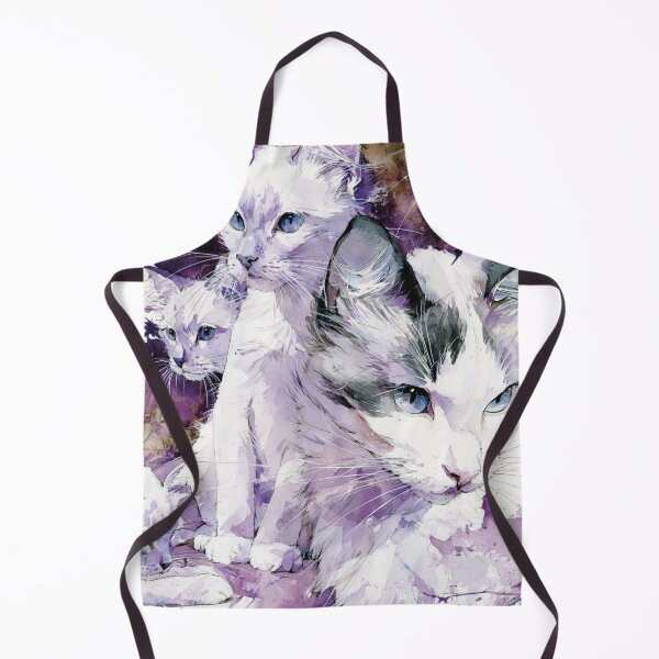 Item preview, Watercolor White Cats in Purple Haze designed and sold by Paolo-Bandal.