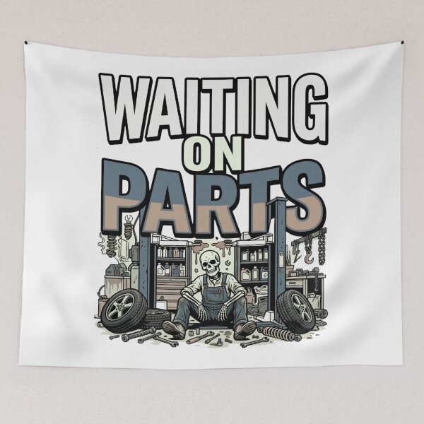 Item preview, waiting on parts skeleton repair humor designed and sold by ArtDesignTp.