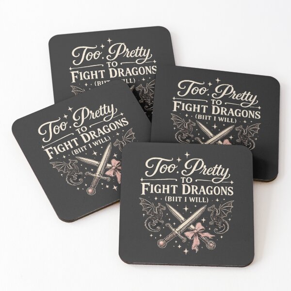 Item preview, Too Pretty To Fight Dragons (But I Will) Fantasy Gothic Design designed and sold by Moonwoven Studio.