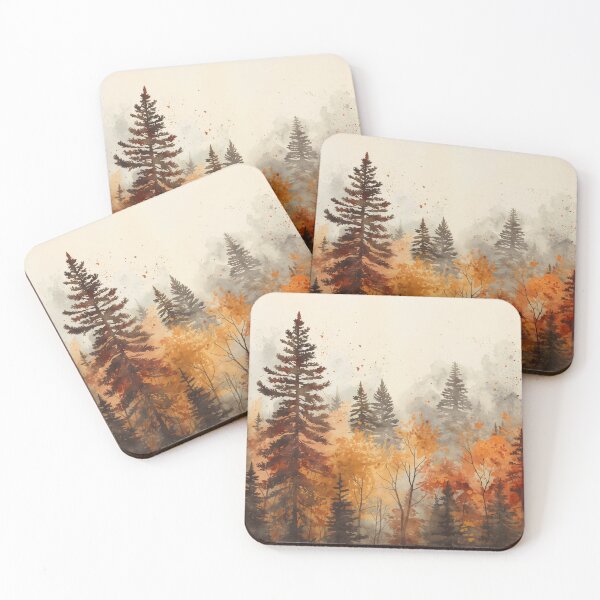 Item preview, Autumn Forest Watercolor Landscape designed and sold by PACS0011.