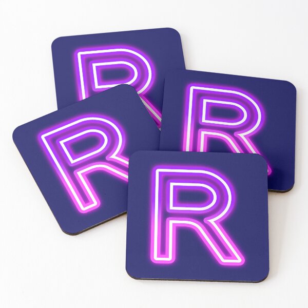 Item preview, Letter R Neon Pink Purple Glow - Retro Futuristic Monogram Initial designed and sold by SolutionsArt.