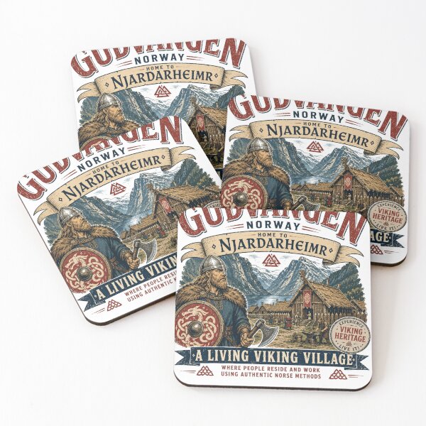 Item preview, Gudvangen Norway - Vintage Njardarheimr Viking Village designed and sold by The Masked Designer.